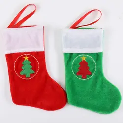 Рождественский милый мешок для подарков подвесные украшения Рождественские Чулки Подарки ткань с Санта-Клаусом и оленем носки для детей