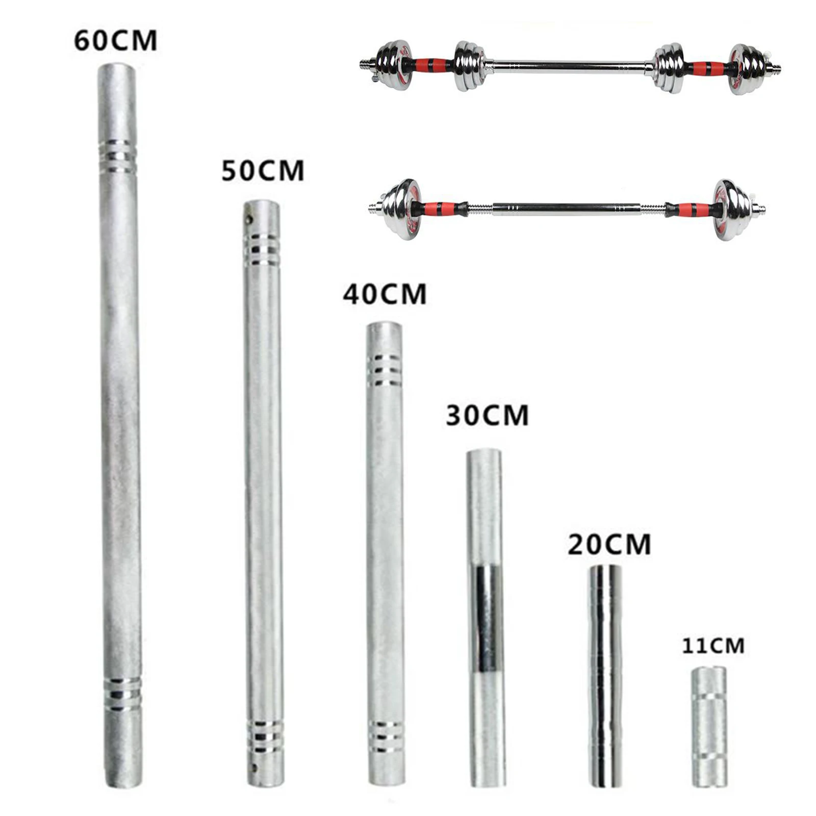 Standard Dumbbell Connecting Rod 20/30/40cm Threaded Bar Extender with Key and Adjusting Screws Solid Barbell Handle |