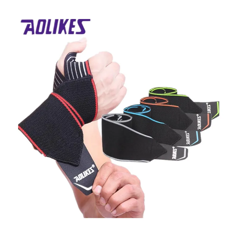 Sport Wristband Adjustable Wrist Brace Wrap Bandage Support Band Gym Strap Safety sports wrist protector 2pcs/lot