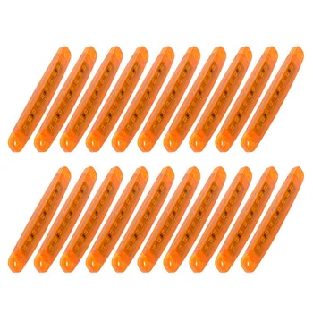 

20Pcs Car Truck Bus Side Marker Light Amber 9 LED DC 24V Lamp Bulbs ABS Plastic