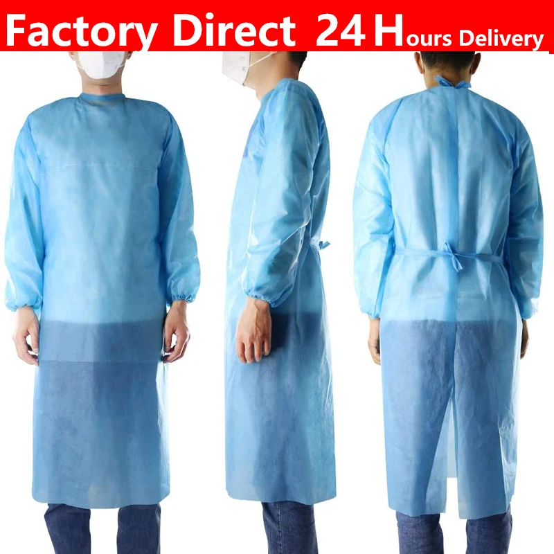 40pcs Disposable gown PP Non-woven Security Protection Suit Isolation Gown Siamese Dust-proof Clothing | Красота и здоровье