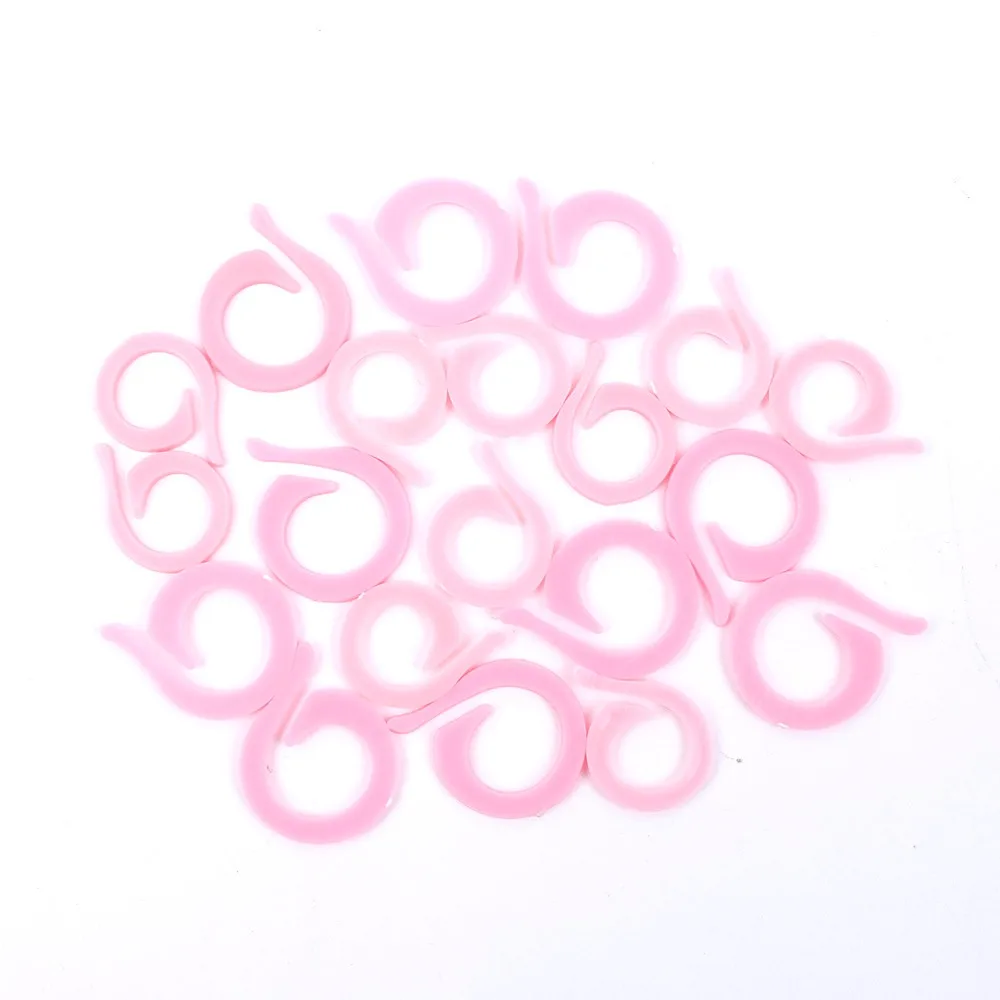Pink 20 штук(10S+ 10L) пластиковые маркеры для вязания на спицах крючком маркеры для фиксации стежков крючком защелки маленький Зажим Маркер Инструмент для вязания игла крючок - Цвет: Pink