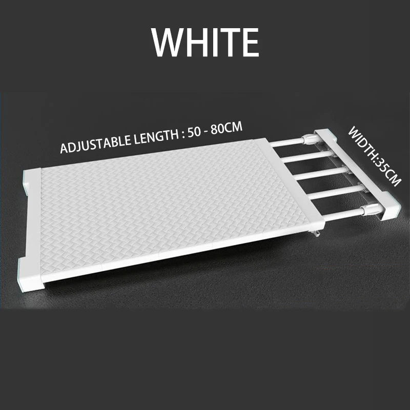 White 50-80cm 35cm 35 см ширина выдвижной шкаф Органайзер полка Регулируемый Кухонный Шкаф держатель для хранения вешалка для шкафа шкаф Органайзер полка - Цвет: White 50-80cm 35cm