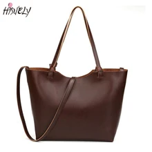 Повседневные кожаные сумки высокого качества, дизайн, женские сумки, винтажные женские сумки через плечо, большая сумка-тоут, коричневые женские сумки