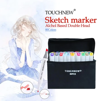 

TOUCHFIVE 168 Colors Marker Set Manga Drawing Markers Pen Alcohol Based Sketch Felt-Tip Oily Twin Brush Pen Student Art Supplies