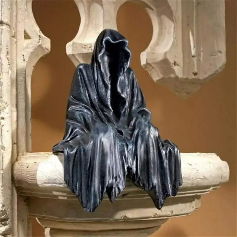 Gothic Decor Figurine Delicate Waterproof Resin Outdoor Decoration Reaper Statue Sitting Desktop Ornament Sculpture | Дом и сад
