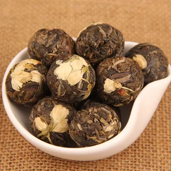 

The Oldest Pu'er Tea Chinese Yunnan Jasmine Dragon Ball Raw Handmade Golden Bud Tea Green Food for Health Care Weight Lose