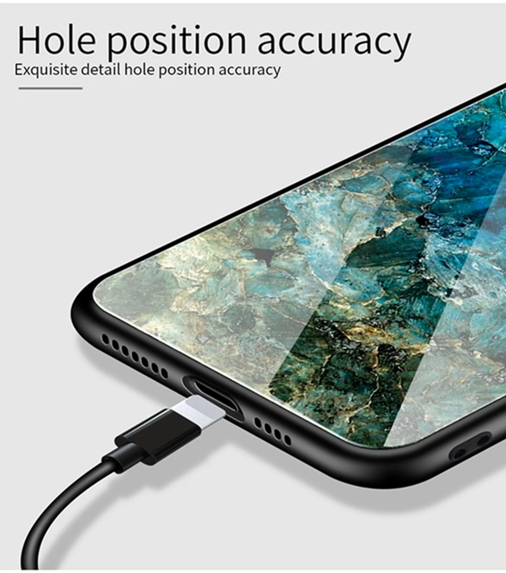 OTAO чехол из закаленного стекла с градиентом для samsung Galaxy Note10 Pro S10 S9 Plus A10 A20 A50 A70 A7 мраморный чехол-бампер из ТПУ