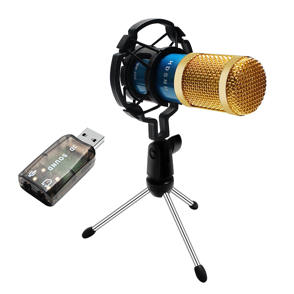 Skup BM 800 mikrofon kondensujący zestaw do komputera z kartą dźwiękową Shock Mount przewodowy kabel xlr 3.5mm Karaoke BM800 Mic nagrywanie