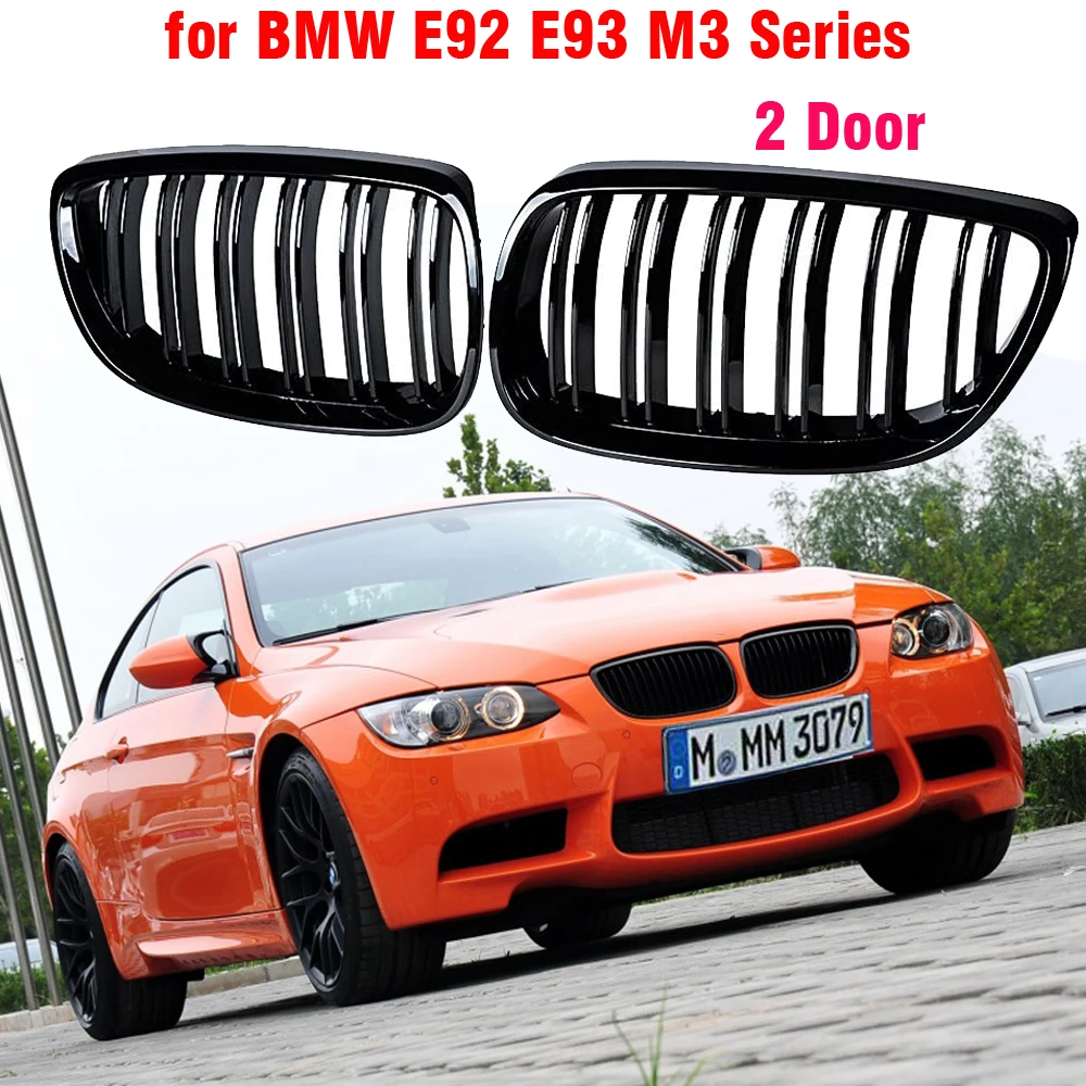 Carbon Kühlergrill Niere Grill Für BMW E92 E93 320I 330I 328i 335i 2010  2011 2012 Auto Styling Glanz schwarz Dual Linie - AliExpress