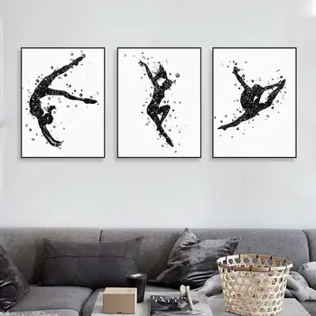 Ginnastica tela pittura astratta bella stanza della ragazza immagine wall art stampa poster decorazione della casa
