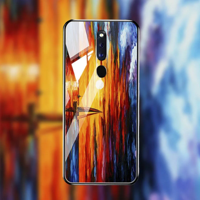 Чехол из закаленного стекла для OPPO F11 Pro, чехол s, силиконовая задняя крышка, чехол для OPPO Reno 2 Z 2Z Ace Realme X2 5 3 Pro XT X Lite, чехлы - Цвет: M003