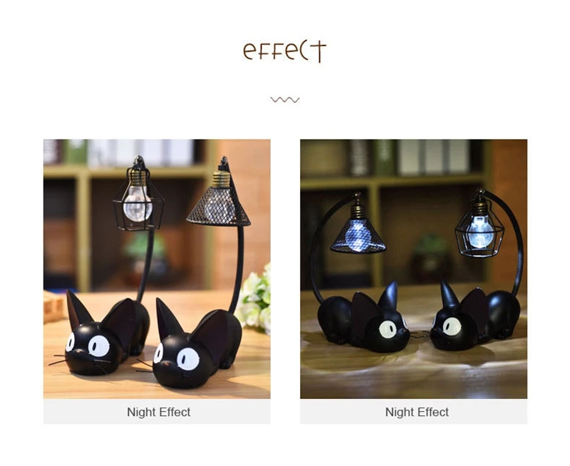 LED Night Light Creative Resin Cat Animal Night Light Ornaments Home Decoration Gift Small Cat Night Lamp  (9)