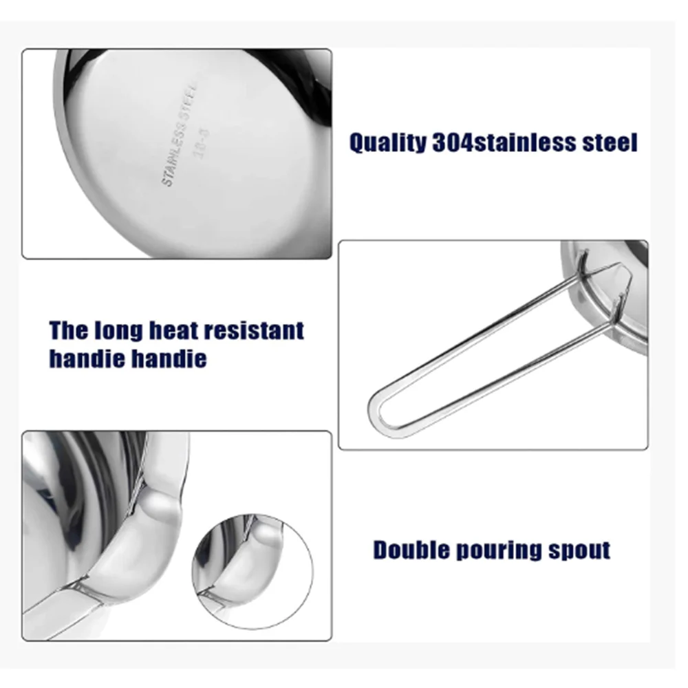 Stainless Steel Chocolate Melt Pot Cheese Butter Baking Tool Wax DIY Scented Candle Soap Melting Bowl Container Heating Nonstick