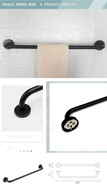 Kit 20 Peças Acessórios Banheiro Preto Fosco - Toalheiro, Porta Papel E Ganchos