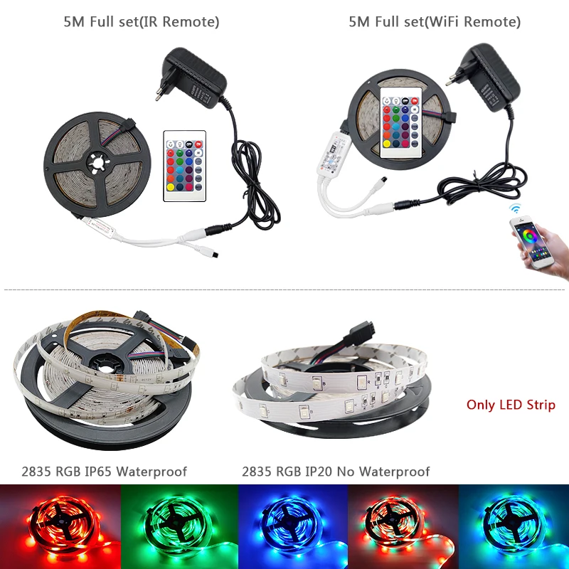 Гибкая Водонепроницаемая светодиодная лента RGB 5 м/рулон 2835 светодиодов 60