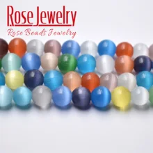 Multicolor Cat Eye Perlen Hohe Qualität Glatte Runde Lose Perlen Für Schmuck Machen Opal Stein Diy Charme Armbänder 4/6/8/10/12 MM