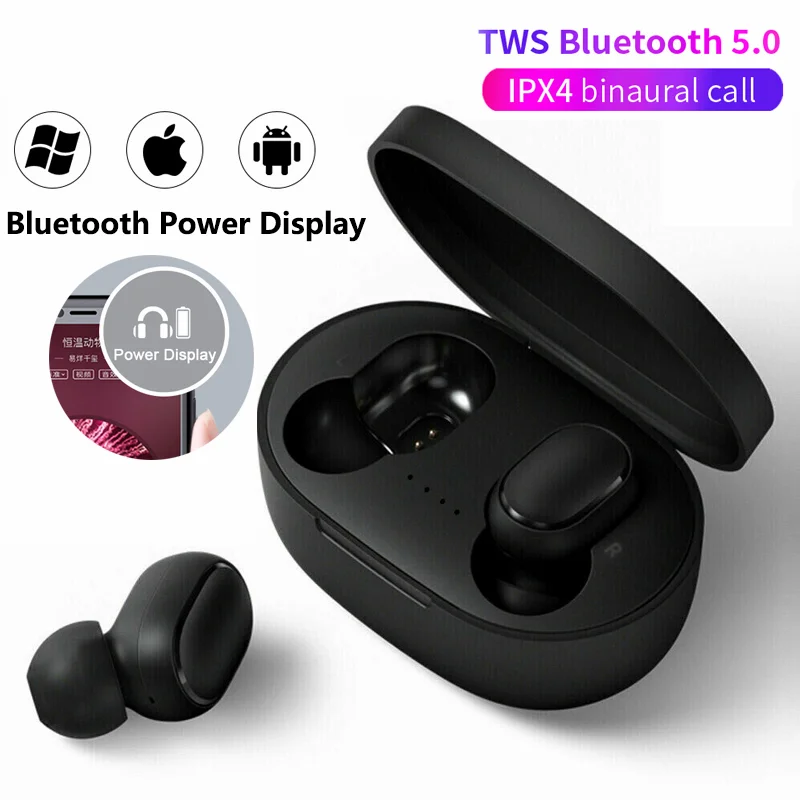 2020 A6S Wireless Earphone Sports Earbuds Bluetooth 5 0 TWS Headsets Noise Cancelling Mic For iPhone Huawei Samsung Xiaomi Redmi