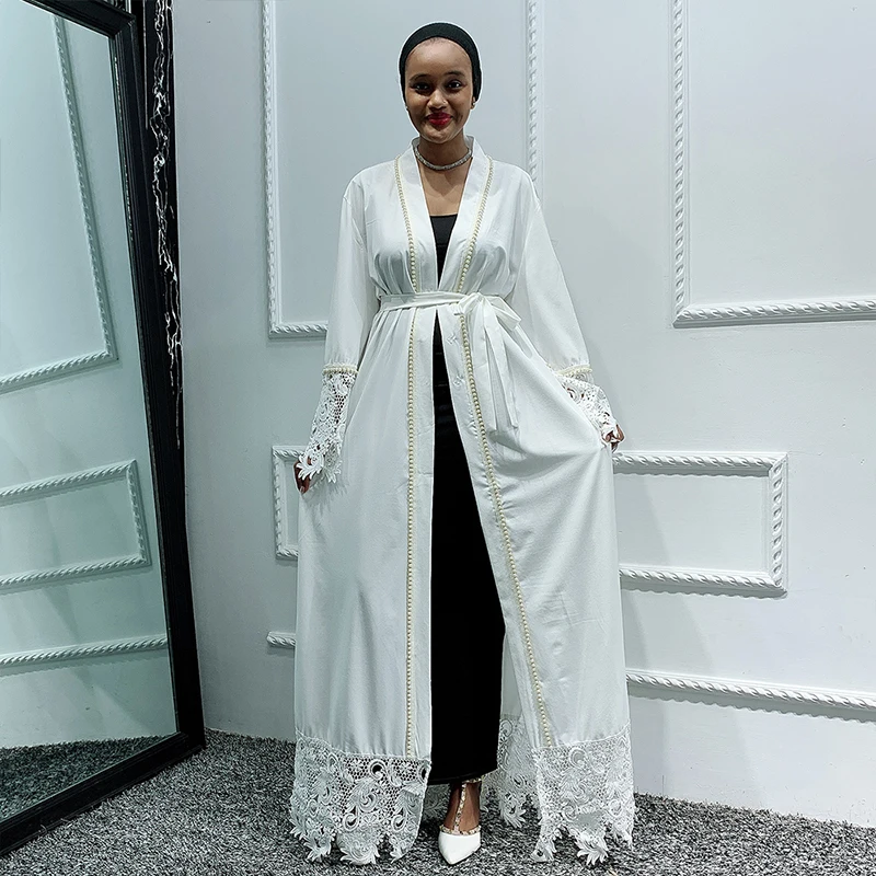 white open abaya