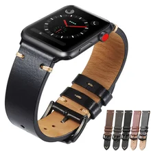 

Apple Watchband 38mm 40mm 42mm 44mm Oil wax Leather Watch Strap for Apple Series 6 5 4 3 2 1 Leather Apple watch accessories