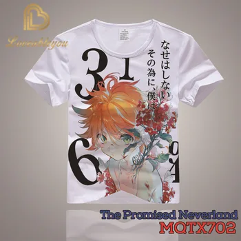 

2020 Fashion The Promised Neverland T-Shirt Men Summer Tshirt Anime for Men and Women Tee Shirts Summer Tops
