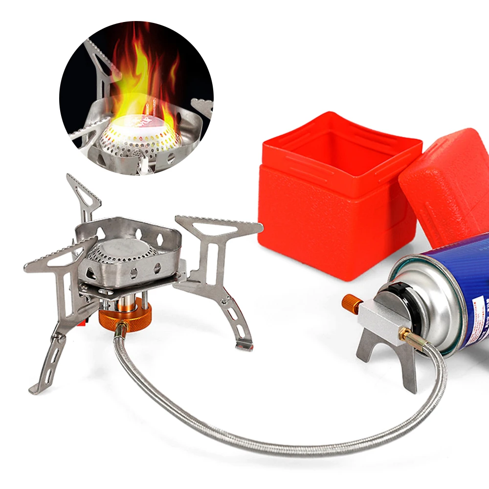 3500W Ultralight Portable Camping Stove with Storage Case for Outdoor Backpacking Hiking Camping Equipment Wood Stove Gas Burner