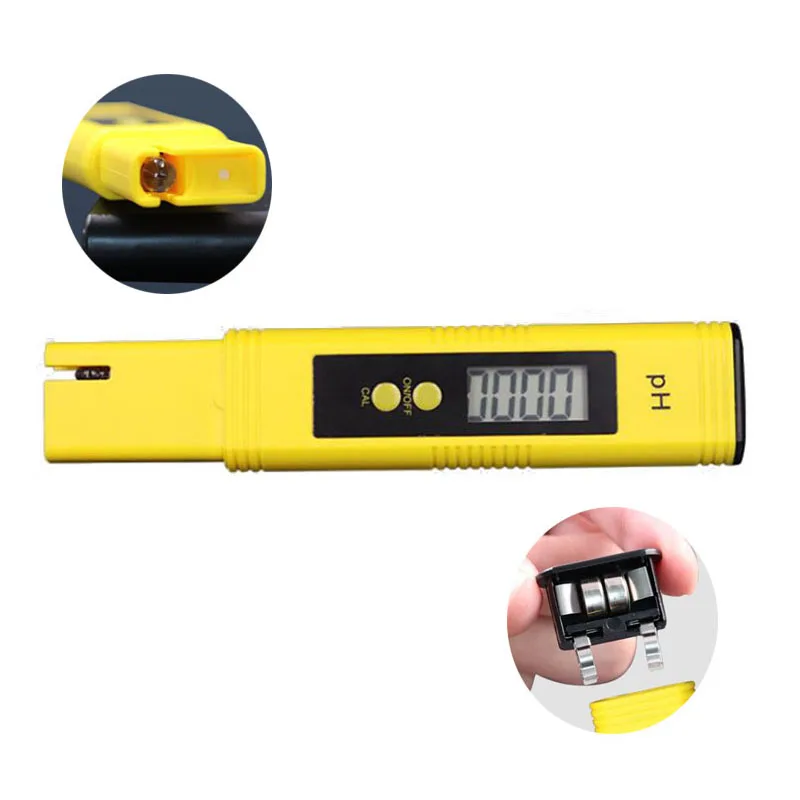 0-14 PH Handheld Digital PH Meter Pen with LCD Display Drinking Water Tester Aquarium Pool Purity Tester Automatic Calibration