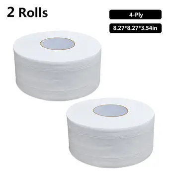 

2pcs Large Roll Of Toilet Paper Soft Non-irritating Household Bathroom 4ply Tissue For Hotels Restaurants Home Use Tissue Paper