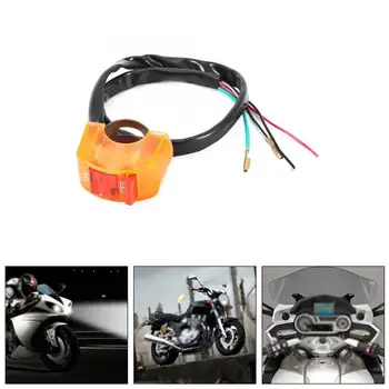 

Yellow Motorcycle On / Off Switches Push Button Switch Connector Handle Light Flashlight For Atv Bicycle