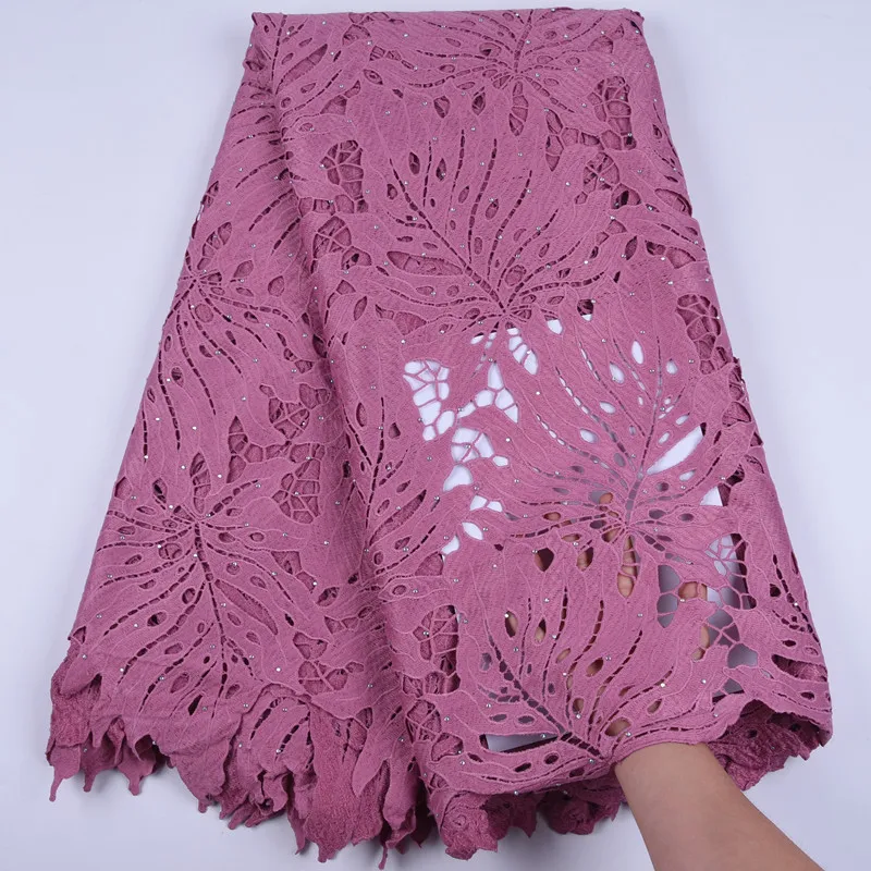 

Latest Hollow Out Guipure Cord Lace Fabrics Black African Water Soluble Cord Laces like Star Stones Around Laces For Dress F1714