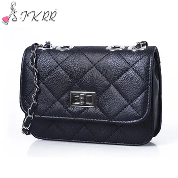 

S.IKRR Women's Bags 2020 Top-handle Bags Women Shoulder Bag Diamond Glap Leather Chain Designer Lock Crossbody Bags Shopper Bag