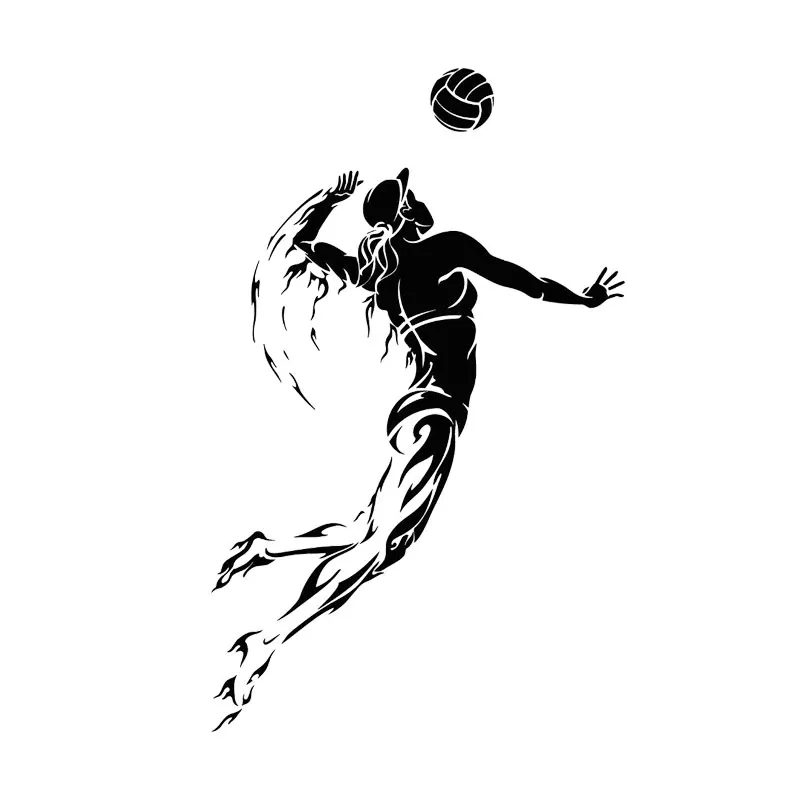 

LLY-1453 Volleyball Player Sports Girl Car Sticker PVC Auto Body Decoration Waterproof Sunscreen Decal Can Be Customized Color