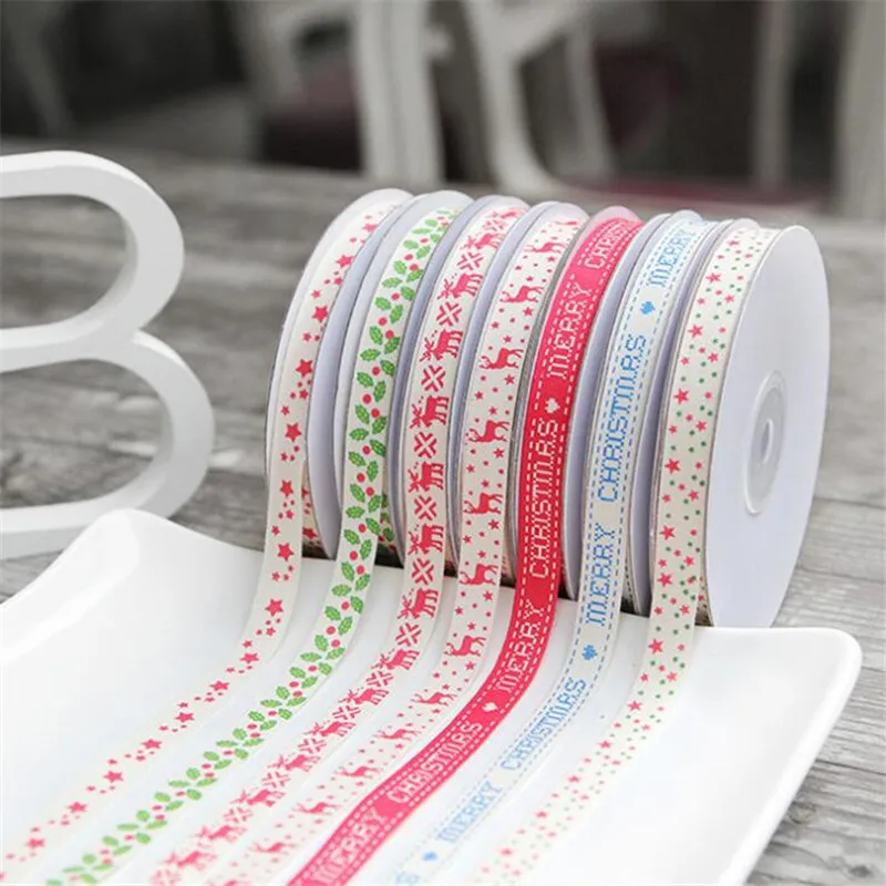 

Printed Ribbon Handmade Accessories Christmas Decorative Webbing Biscuit Cake Box Gift Box Festive Packing Strap Ribbons Present