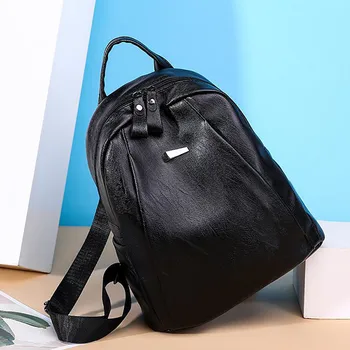 

Women's Large Capacity Backpack Solid Color Waterproof Bag Anti-Theft Shoulder Casual Bag Leisure Mochila Bolsa Feminina#35