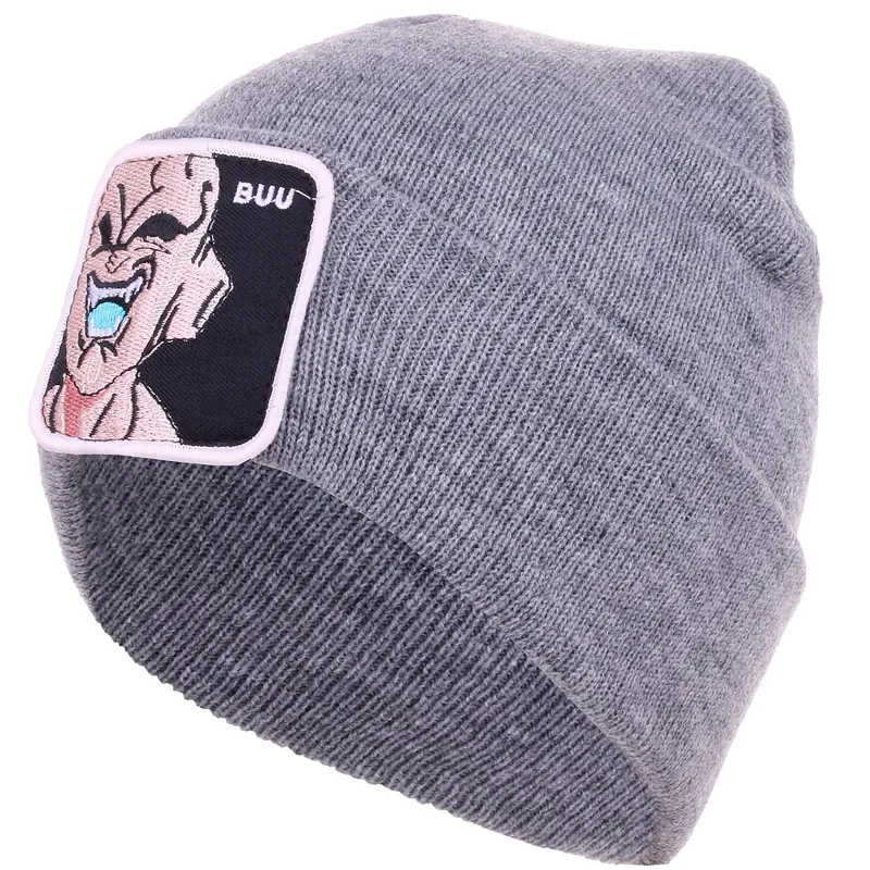 CRUOXIBB Fashion Dragon Ball Winter Beanie Hat for Men Women Solid Hip-hop Casual Cuffed Beanies Bonnet Warm Knitted Hat - Цвет: D grey