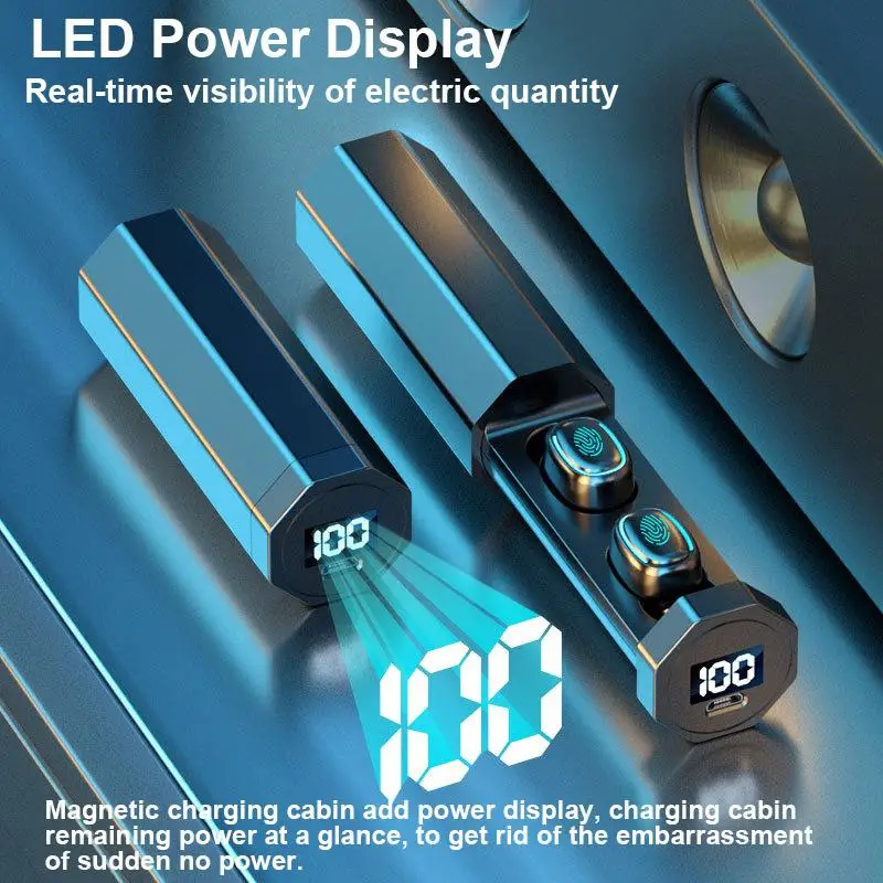 TWS Bluetooth Earphone 5 0 Wireless 9D HIFI Earphone Noise reduction Waterproof Mini In ear Sports Running Headset