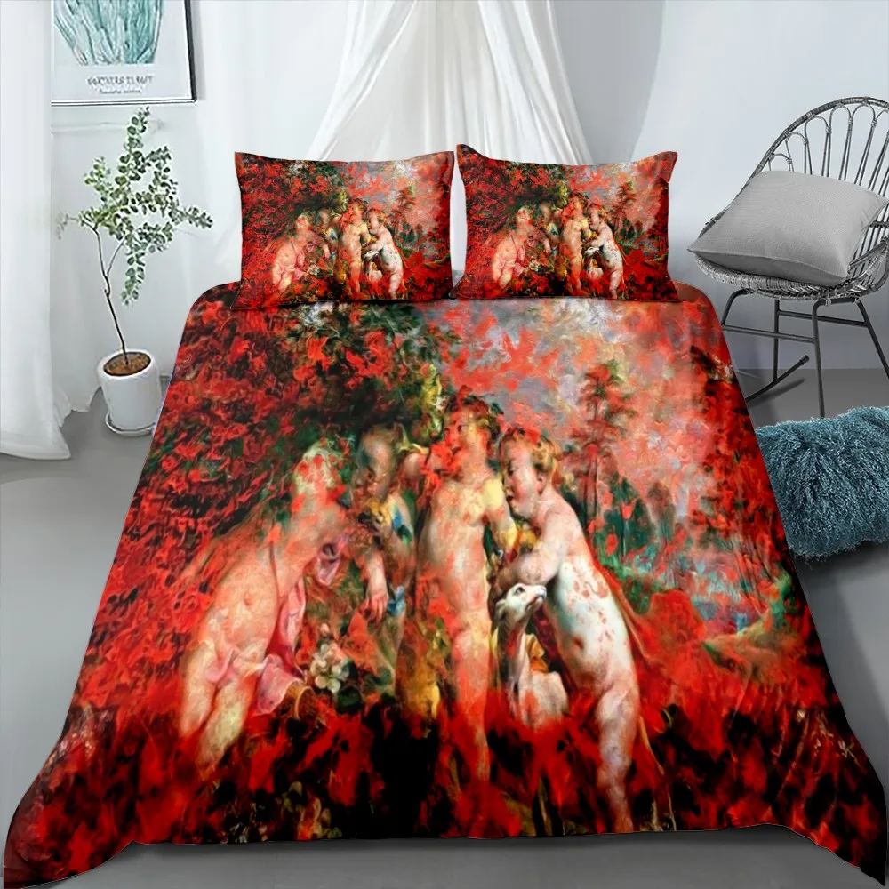 Angel Oil Painting Bedding Set para crianças,