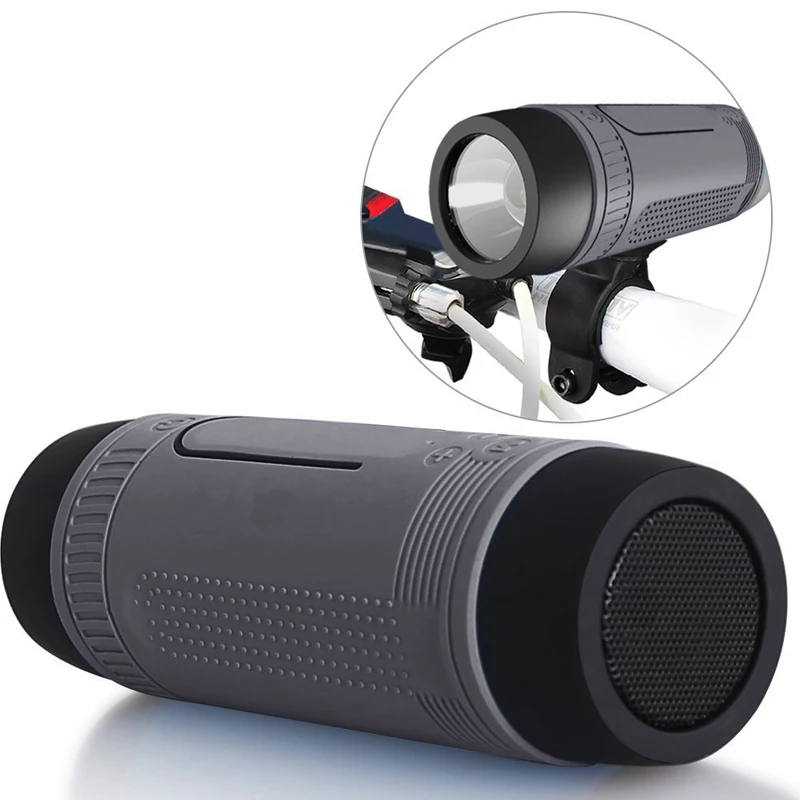 Gray Колонка Bluetooth динамик Fm радио водонепроницаемый портативный звуковой ящик открытый Бумбокс Мини беспроводной Велосипедный динамик+ крепление - Цвет: Gray