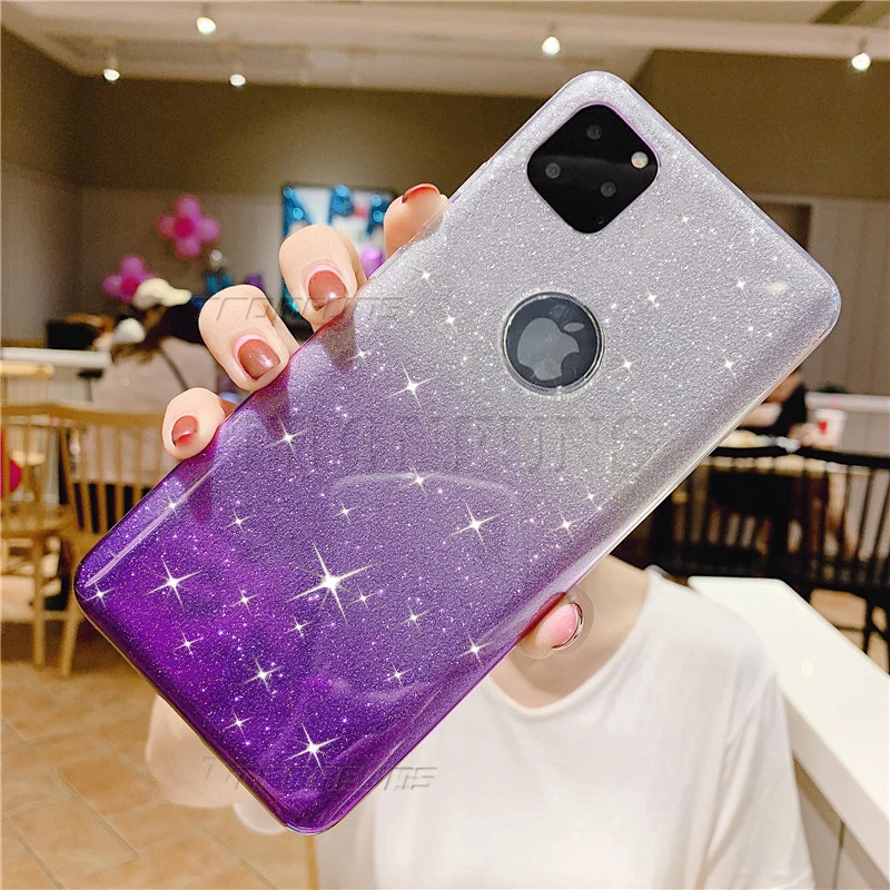 Чехол для iPhone 11 Pro Max XR XS MAX X 8 7 6 6s Plus силиконовый с блестками | Мобильные телефоны и