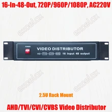 1080P 960P 720P 16 в 48 из AHD TVI CVI CVBS видео дистрибьютор сплиттер 2.5U крепление в стойку для аналоговой HD CCTV системы безопасности