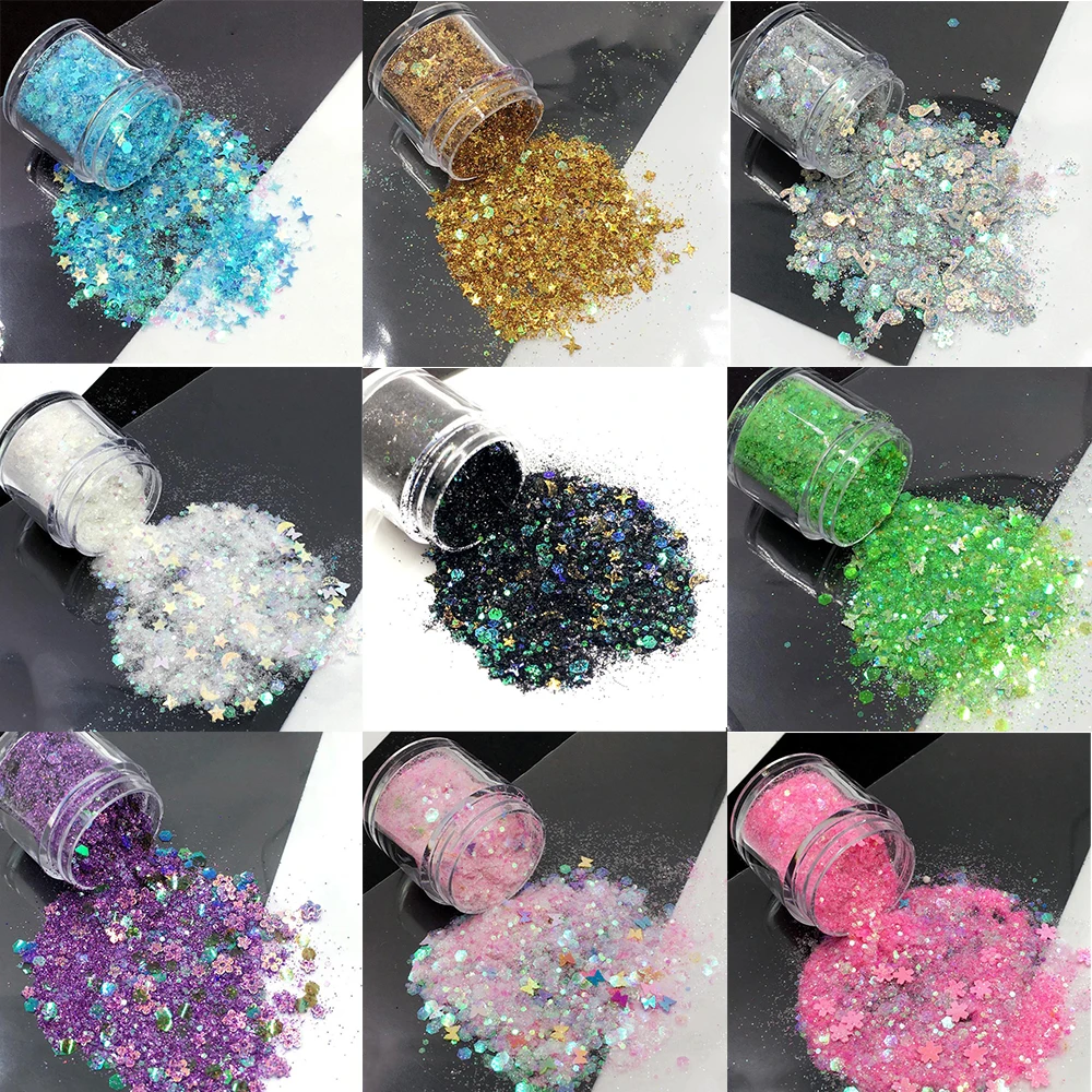 10ml/Box Glitter Epoxy Resin Fillings Mix Colorful Glitter Sequins  Materials for DIY Epoxy Resin Mold Crafts Nail Art Fillers