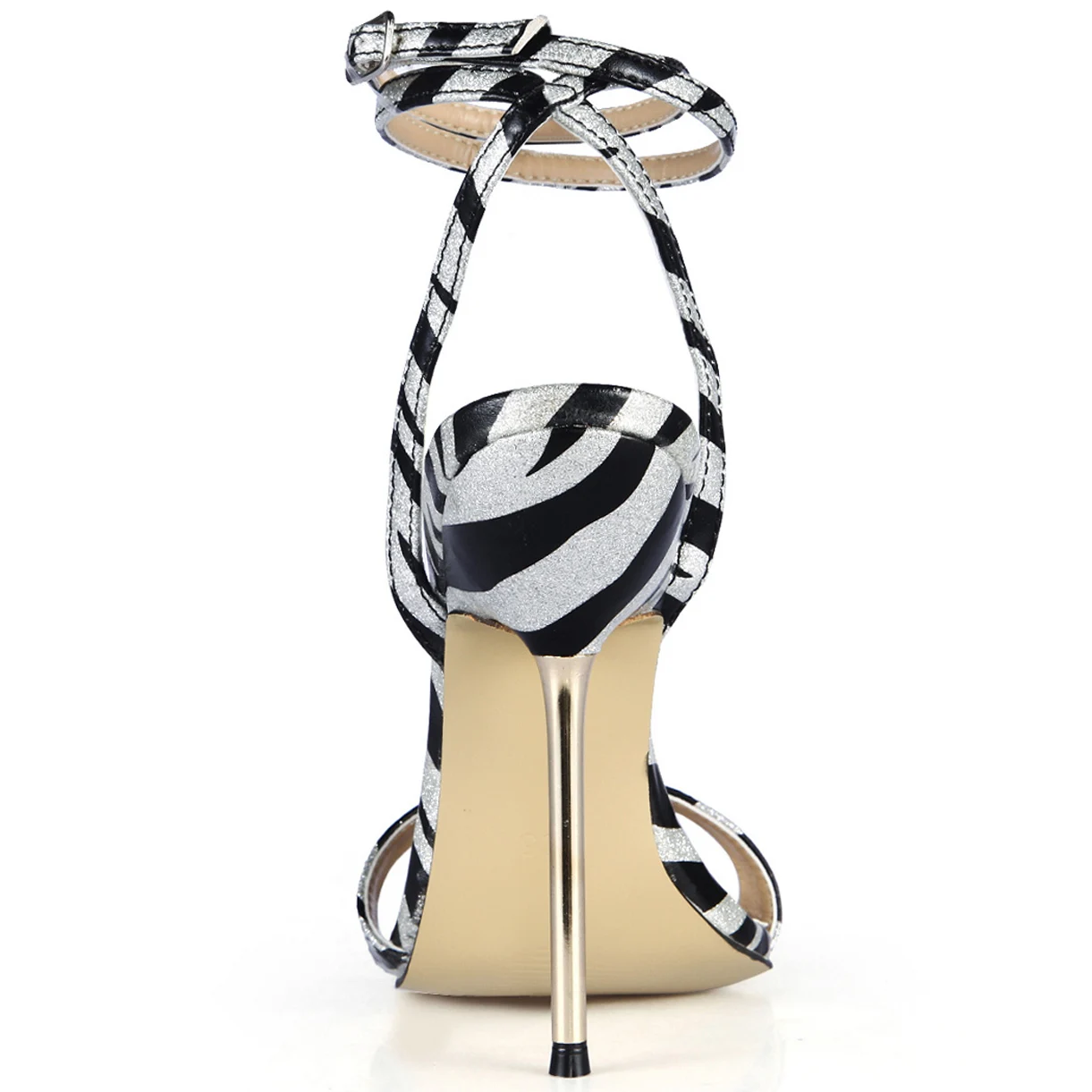 Sexy Party Ankle Strap Stiletto Women Metal Heel Sandal Damenschuhe Damensandalette Knochelriemchen Riemchensandalen YJ3845-i