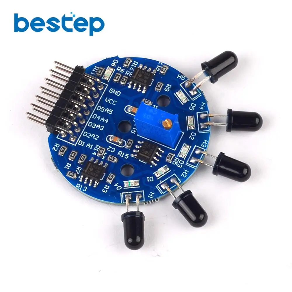 

5 Way Flame Sensor Module 5 Road Digital Analog Signal Dual Output Fire Detection Sensor Module for arduino DIY Kit