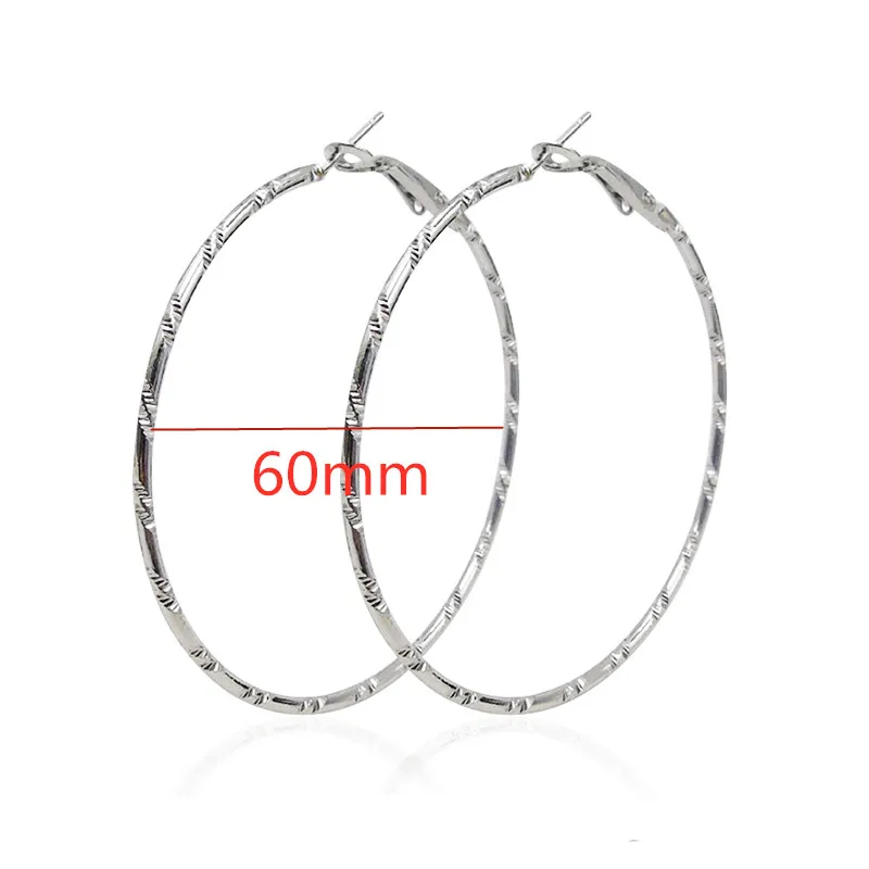 923 silver 40 мм 60 мм 70 мм 80 мм большие гладкие Круглые Серьги Brincos Простые Вечерние серьги с круглыми петлями для женщин ювелирные изделия - Окраска металла: 923 silver