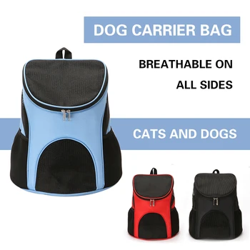 

Portable Pet Carrier Bag Breathable Mesh Double Shoulder Front Backpack For Puppy Cats Foldable Outdoor Backpack Pets Supplies