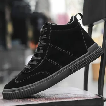 

JX634 Genuine Leather Men designer Shoes Fashion Handmade Top Quality Men Flats Male Casual Shoes Zapatos Hombre Lace-Up Black