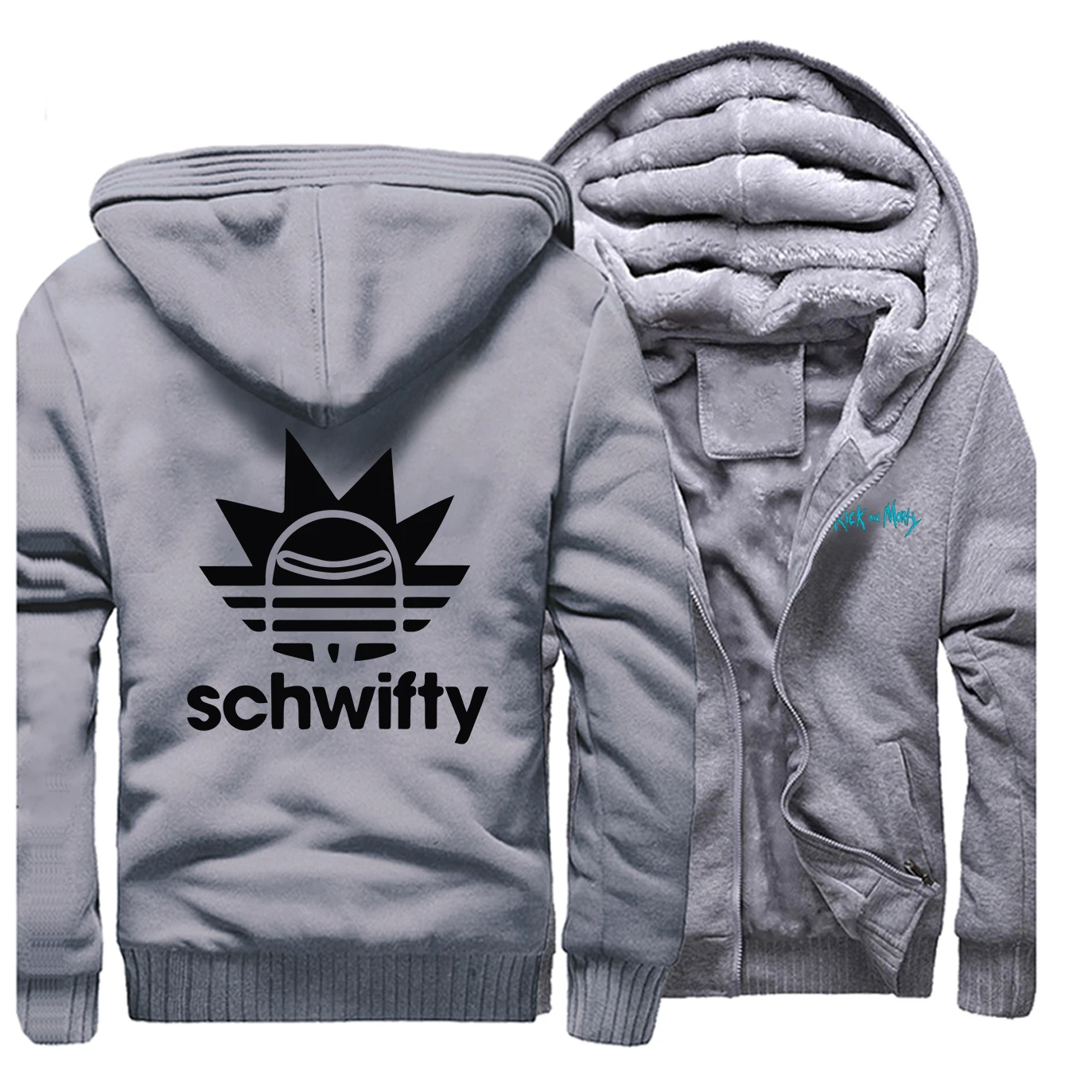 Rick And marty Schwifty, толстовка с принтом аниме, мужская,, зимняя куртка, теплый флис, высокое качество, толстовка, повседневная, модная, на молнии, пальто