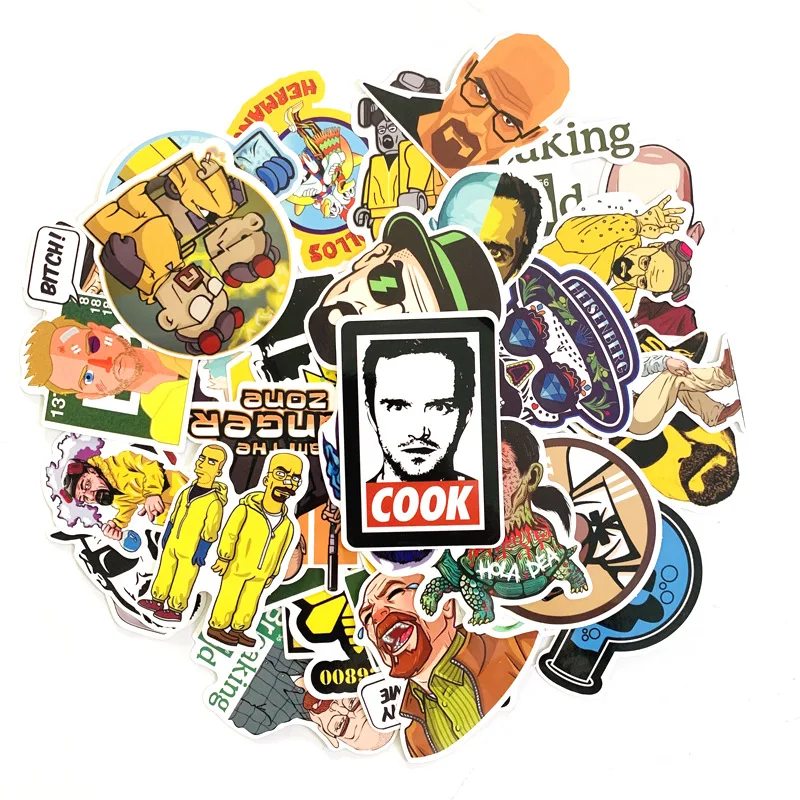 

50pcs Cartoon breaking bad Stickers For cartoon kids Suitcase Laptop Car Motorcycle Scrapbooking Skateboard Sticker