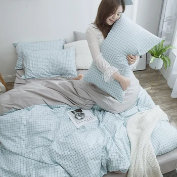 

Cotton Denim-Style Dormitory Cotton Bed Linen Quilt Quilt Three-Piece Bedding