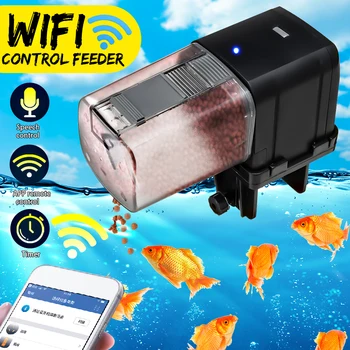 

Automatic Fish Tank WiFi Aquarium Pond Fish Food Feeder Timer Speech Control Feeding Dispenser Adjustable Auto Practical Feeder